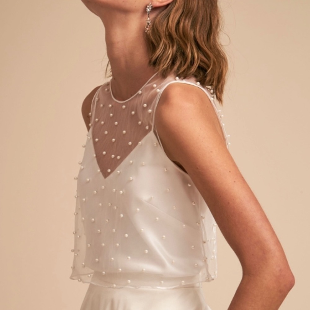BHLDN Jenny Yoo Riley Wedding Pearl Topper